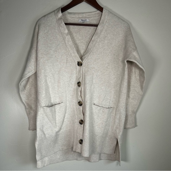 Madewell Sweaters - Madewell Cardigan Sweater‎ Cream V Neck Button Front Knit Size S